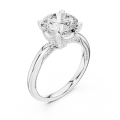 Floral Hidden Halo Ring Floral Hidden Halo Ring