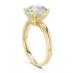 Floral Hidden Halo Ring Floral Hidden Halo Ring