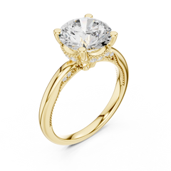Floral Hidden Halo Ring Floral Hidden Halo Ring