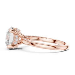 Floral Hidden Halo Ring Floral Hidden Halo Ring