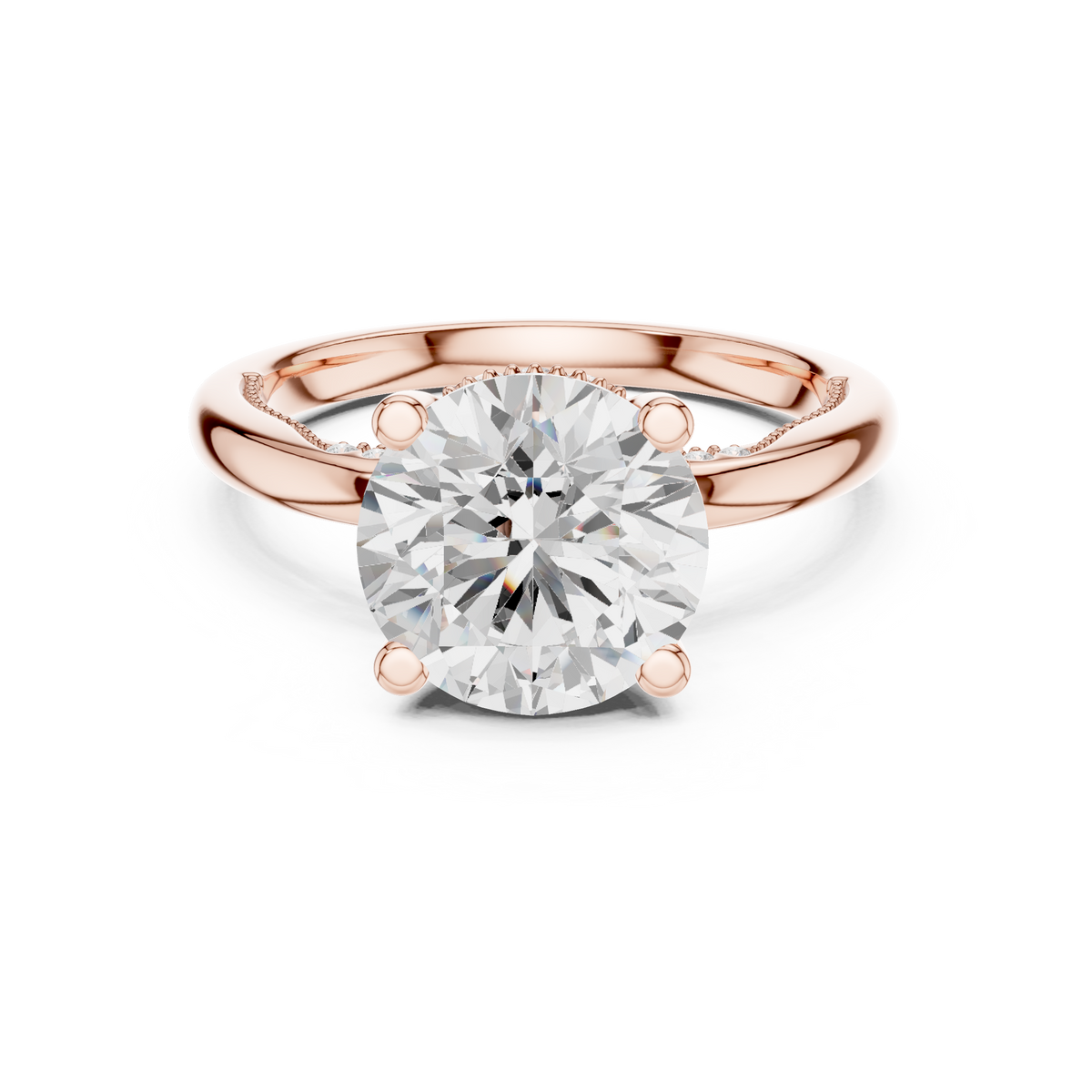 Floral Hidden Halo Ring