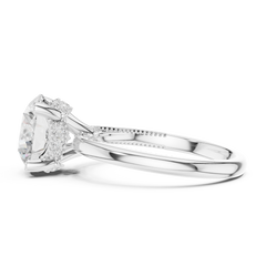 Floral Hidden Halo Ring Floral Hidden Halo Ring