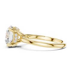 Floral Hidden Halo Ring Floral Hidden Halo Ring