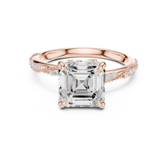 Delicate Beaded Band Solitaire - All Shape Delicate Beaded Band Solitaire - All Shape