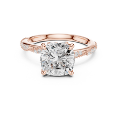 Delicate Beaded Band Solitaire - All Shape Delicate Beaded Band Solitaire - All Shape