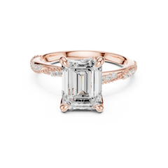 Delicate Beaded Band Solitaire - All Shape Delicate Beaded Band Solitaire - All Shape