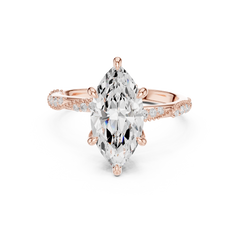 Delicate Beaded Band Solitaire - All Shape Delicate Beaded Band Solitaire - All Shape