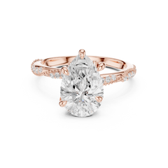 Delicate Beaded Band Solitaire - All Shape Delicate Beaded Band Solitaire - All Shape