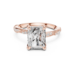 Delicate Beaded Band Solitaire - All Shape Delicate Beaded Band Solitaire - All Shape