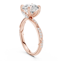 Delicate Beaded Band Solitaire - All Shape Delicate Beaded Band Solitaire - All Shape