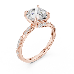 Delicate Beaded Band Solitaire - All Shape Delicate Beaded Band Solitaire - All Shape