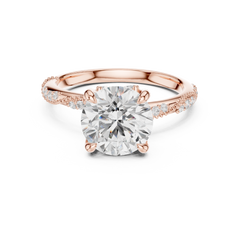 Delicate Beaded Band Solitaire - All Shape Delicate Beaded Band Solitaire - All Shape