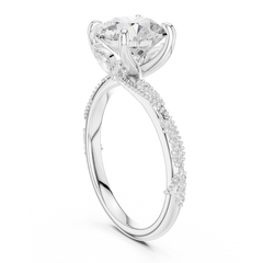 Delicate Beaded Band Solitaire - All Shape Delicate Beaded Band Solitaire - All Shape