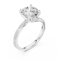 Delicate Beaded Band Solitaire - All Shape Delicate Beaded Band Solitaire - All Shape