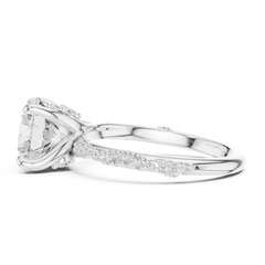 Delicate Beaded Band Solitaire - All Shape Delicate Beaded Band Solitaire - All Shape
