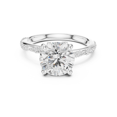 Delicate Beaded Band Solitaire - All Shape Delicate Beaded Band Solitaire - All Shape