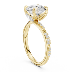 Delicate Beaded Band Solitaire - All Shape Delicate Beaded Band Solitaire - All Shape