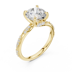 Delicate Beaded Band Solitaire - All Shape Delicate Beaded Band Solitaire - All Shape