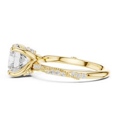 Delicate Beaded Band Solitaire - All Shape Delicate Beaded Band Solitaire - All Shape