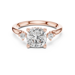 Three Stone Side Stone Small Round Engagement Ring - All Shape Three Stone Side Stone Small Round Engagement Ring - All Shape