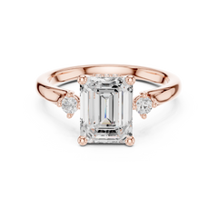 Three Stone Side Stone Small Round Engagement Ring - All Shape Three Stone Side Stone Small Round Engagement Ring - All Shape