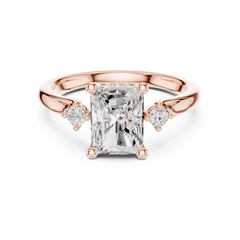 Three Stone Side Stone Small Round Engagement Ring - All Shape Three Stone Side Stone Small Round Engagement Ring - All Shape