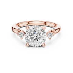 Three Stone Hidden Halo - Lab-grown Diamond Engagement Ring Three Stone Hidden Halo - Lab-grown Diamond Engagement Ring