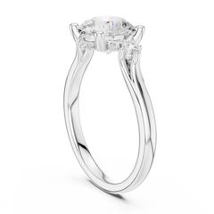 Three Stone Hidden Halo - Lab-grown Diamond Engagement Ring Three Stone Hidden Halo - Lab-grown Diamond Engagement Ring