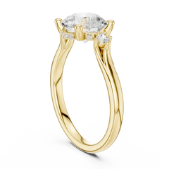 Three Stone Side Stone Small Round Engagement Ring - All Shape Three Stone Side Stone Small Round Engagement Ring - All Shape