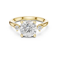 Three Stone Side Stone Small Round Engagement Ring - All Shape Three Stone Side Stone Small Round Engagement Ring - All Shape
