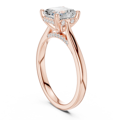 Solitaire Pave Asscher Engagement Ring Solitaire Pave Asscher Engagement Ring