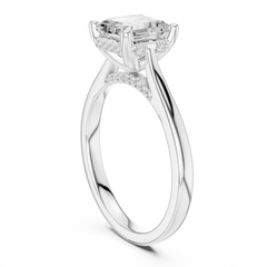 Solitaire Pave Asscher Engagement Ring Solitaire Pave Asscher Engagement Ring