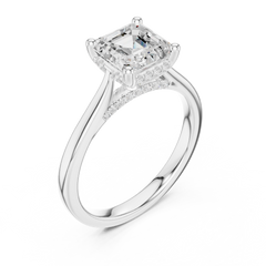 Solitaire Pave Asscher Engagement Ring Solitaire Pave Asscher Engagement Ring