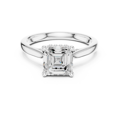 Solitaire Pave Asscher Engagement Ring Solitaire Pave Asscher Engagement Ring