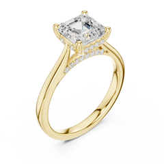 Solitaire Pave Asscher Engagement Ring Solitaire Pave Asscher Engagement Ring