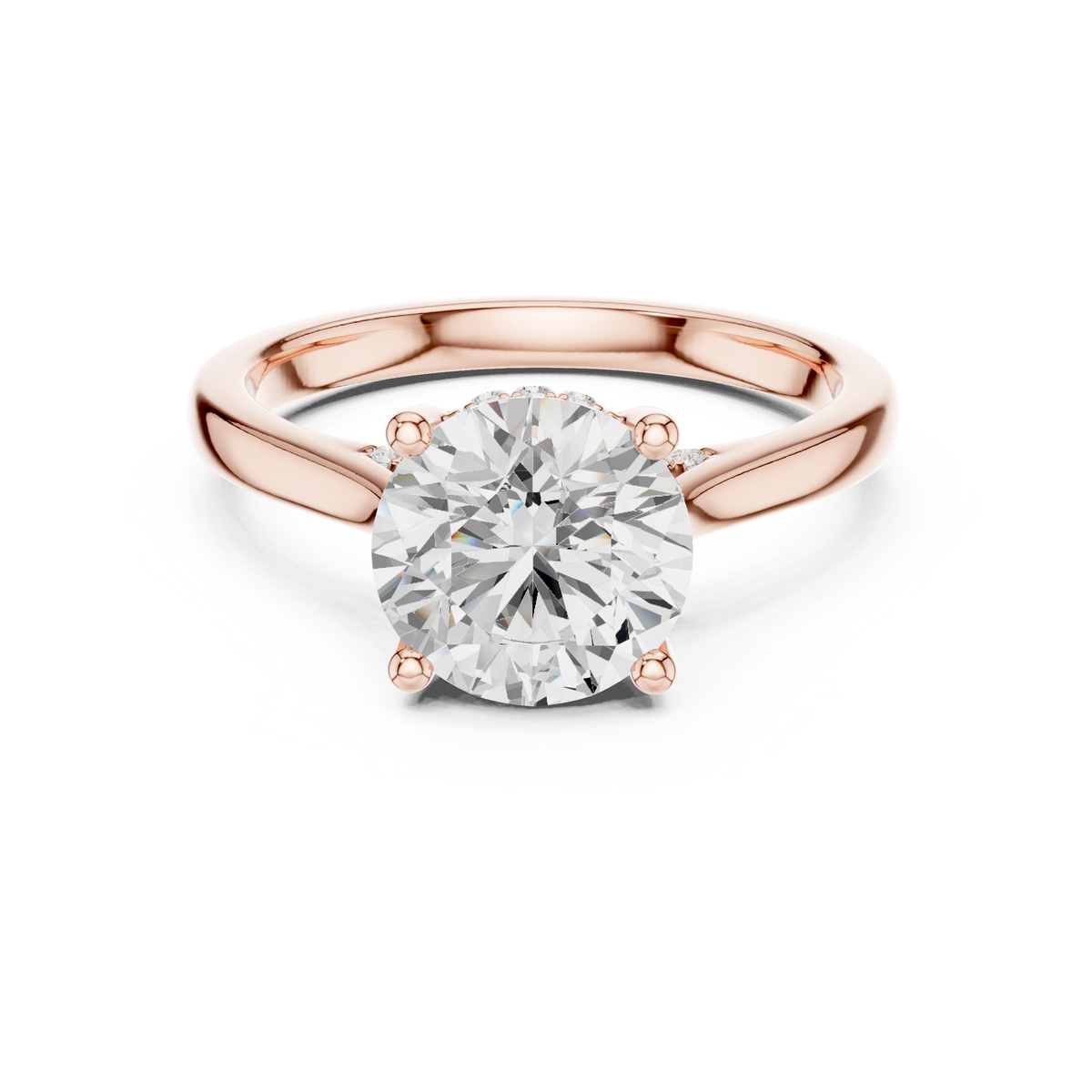 Solitaire Side Pave band - All Shape