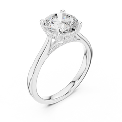Solitaire Side Pave band - All Shape Solitaire Side Pave band - All Shape