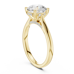 Solitaire Side Pave band - All Shape Solitaire Side Pave band - All Shape