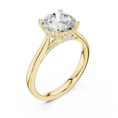 Solitaire Side Pave band - All Shape Solitaire Side Pave band - All Shape