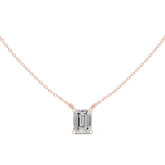 Classic Solitaire Necklace - Emerald Cut