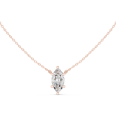 Classic Solitaire Necklace - Marquise Cut