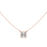 Bezel Set Solitaire Necklace - Asscher Cut
