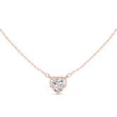 Bezel Set Solitaire Necklace - Heart Cut