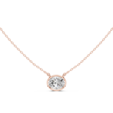 Bezel Set Solitaire Necklace - Oval Cut