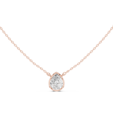 Bezel Set Solitaire Necklace - Pear Cut