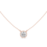 Bezel Set Solitaire Necklace - Round Cut