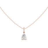 Solitaire Necklace with Hidden Halo - Pear Cut Lab Grown Diamond