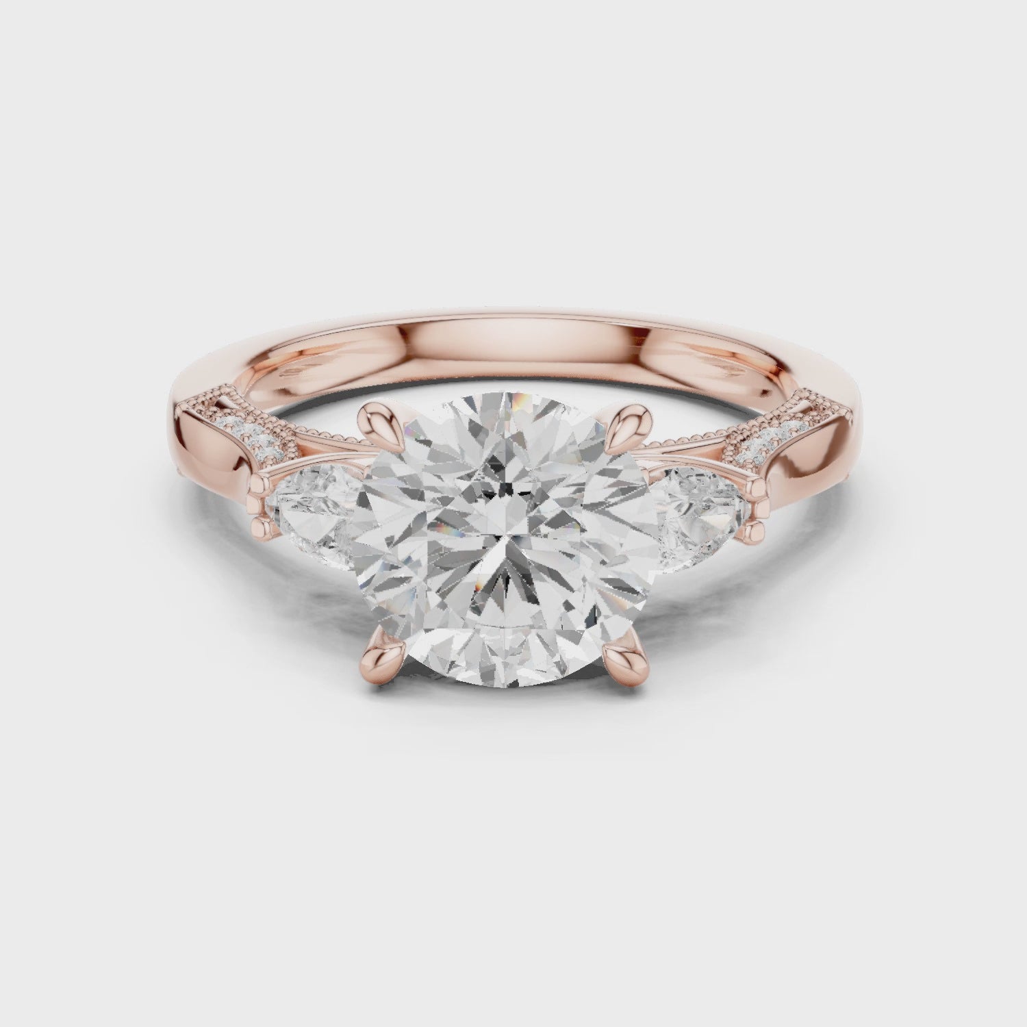 Fancy Beaded Band Engagement Ring Fancy Beaded Band Engagement Ring