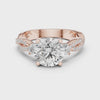 Twisted Pave Band Three Stone Solitaire : All Shape Twisted Pave Band Three Stone Solitaire : All Shape