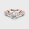 Oval-Cut Lab-grown Diamond Ring with Round Side Stones Oval-Cut Lab-grown Diamond Ring with Round Side Stones